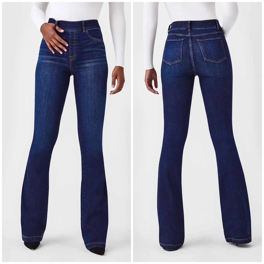 High-Rise Dark Blue Flare Jeans